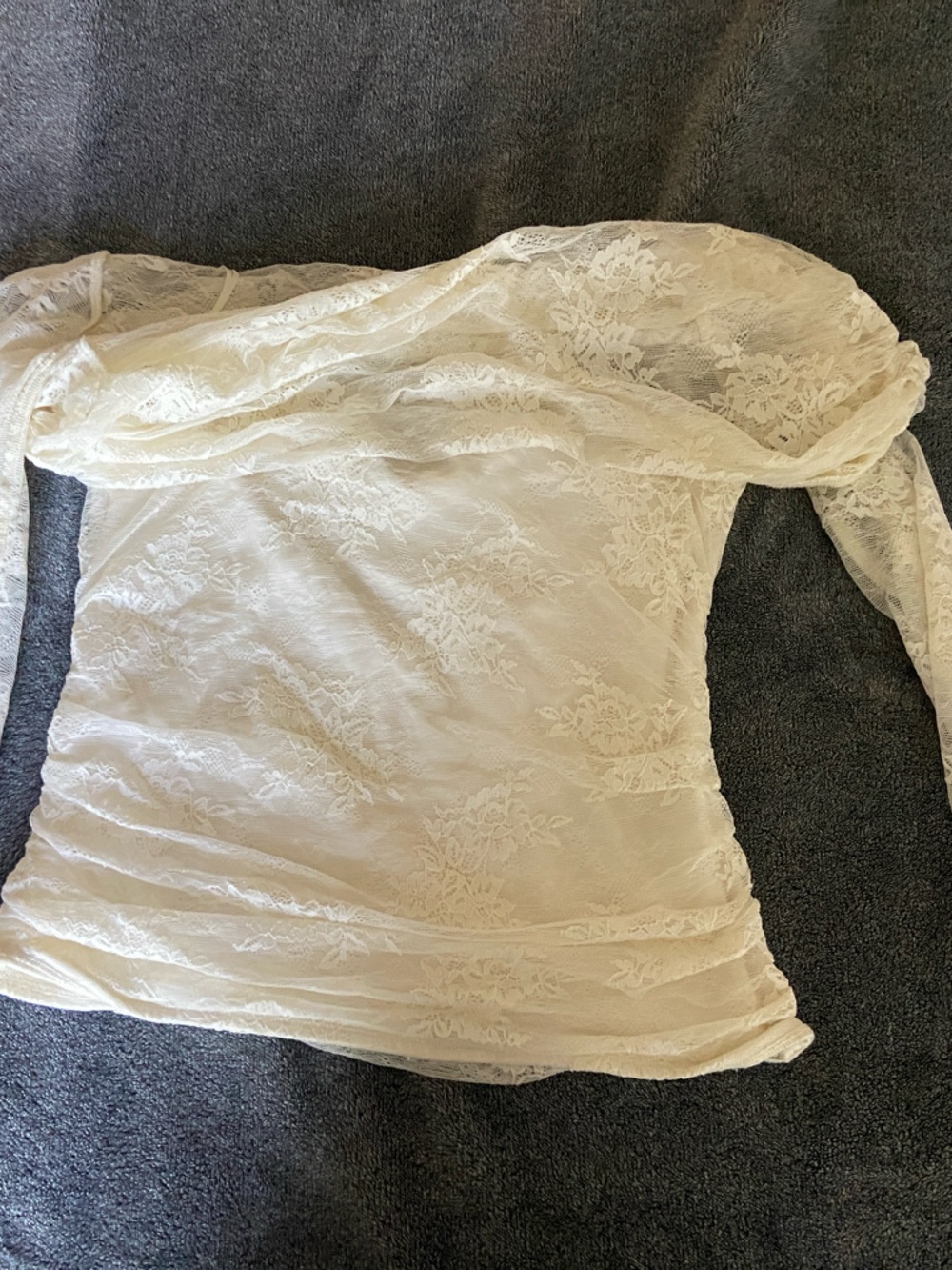 Abercrombie Lace Off-Shoulder Top in Cream